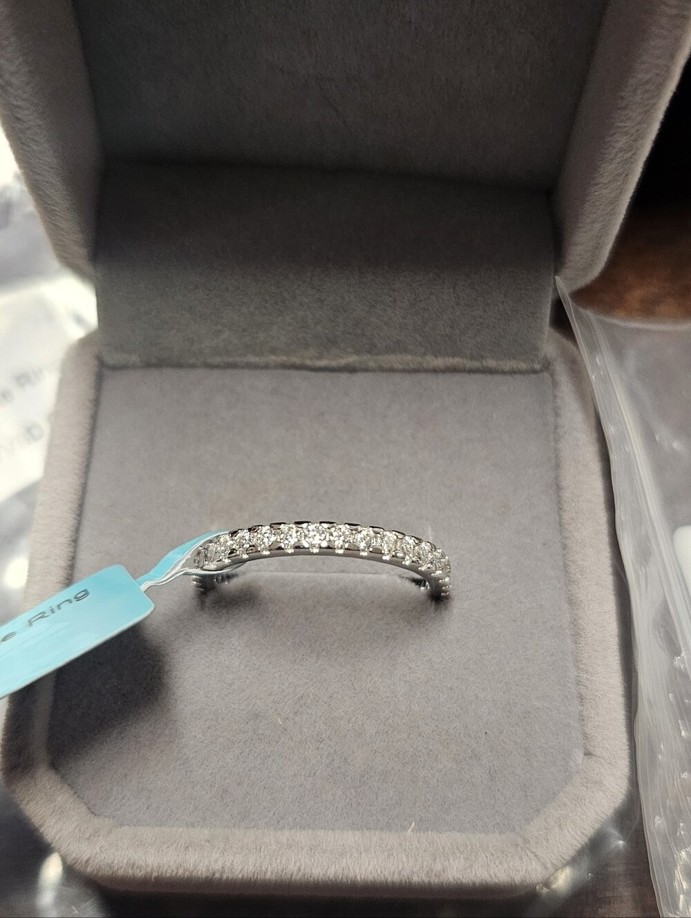 Sterling Silver 925 Moissanite Eternity Band Size 8